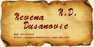 Nevena Dušanović vizit kartica